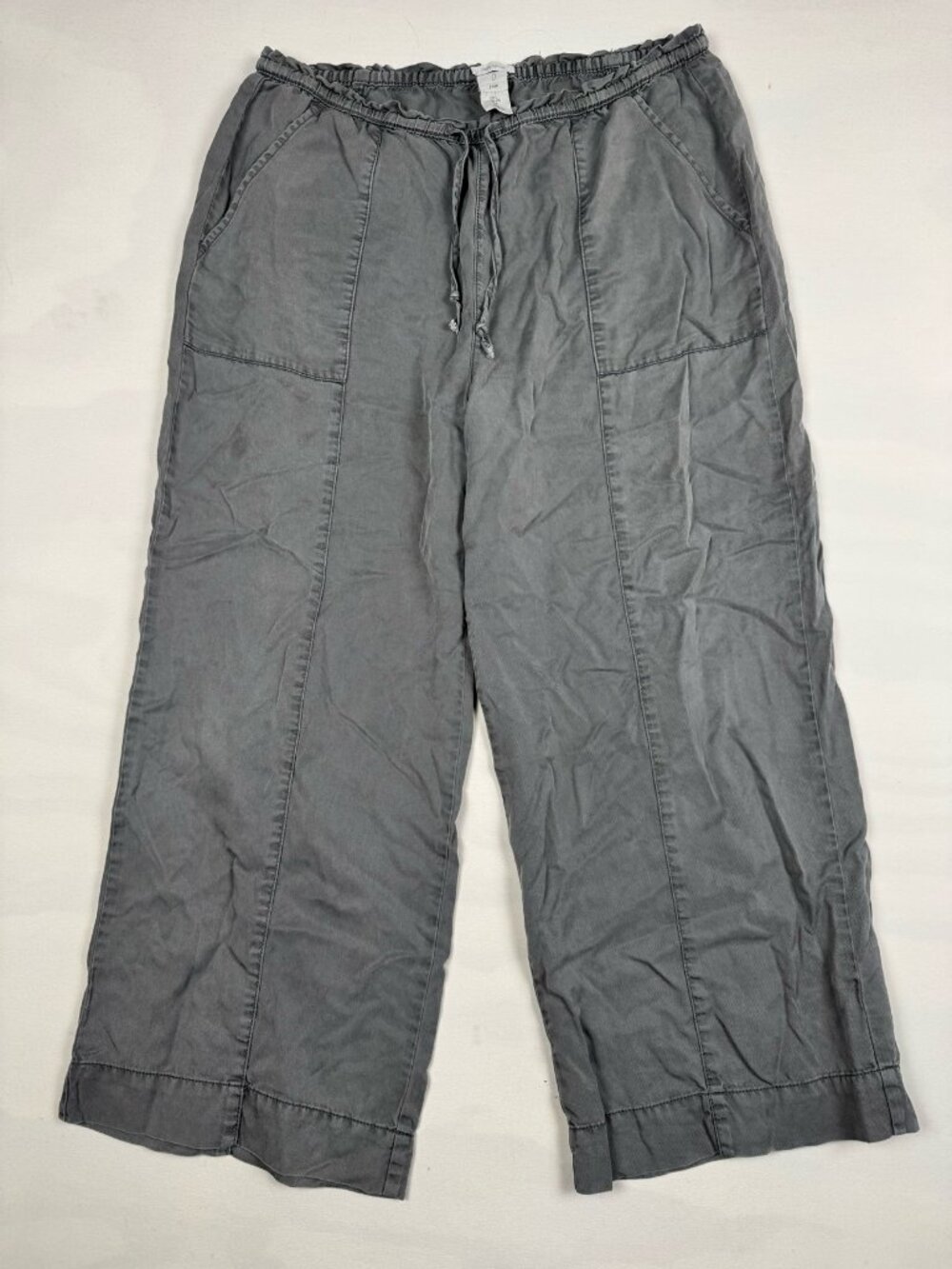 Joie Wide Leg Drawstring Pants Size L Gray Lyocell